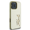 Karl Lagerfeld Metal Signature - Etui iPhone 16 Pro (złoty) (KLHCP16LPFMFBKMD)