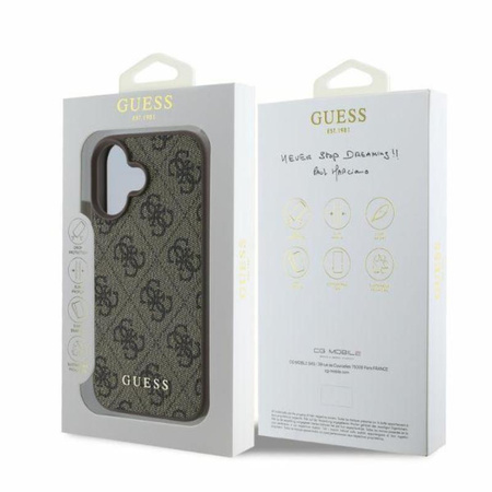 Guess 4G Classic - Etui iPhone 16 (brązowy) (GUHCP16SG4GFBR)