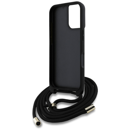 Guess 4G Big Logo Cord Strap Crossbody - Etui do iPhone 16 Plus (czarny) (GUHCP16MP4GMGCRK)