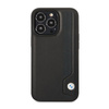 BMW Leather Blue Dots - Etui iPhone 14 Pro (czarny) (BMHCP14L22RBDK)