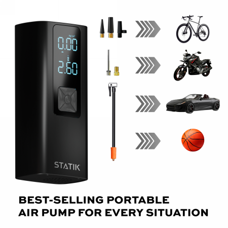 Statik TireHero Wireless Air Pump - bezprzewodowa sprężarka powietrza z wbudowanym powerbankiem 6000 mAh (black) (PUP-0590)