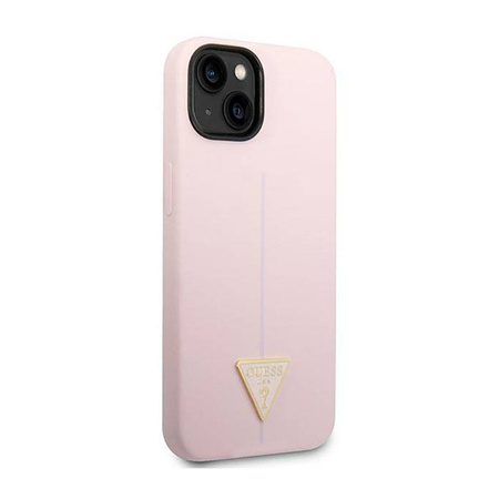 Guess Silicone Triangle Logo - Etui iPhone 14 Plus (fioletowy) (GUHCP14MSLTGU)