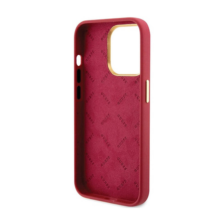 Guess Silicone Script Metal Logo & Frame - Etui iPhone 15 Pro (magenta) (GUHCP15LSMBSLM)