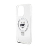 Karl Lagerfeld Ring Stand Choupette Head MagSafe - Etui iPhone 15 Pro Max (biały) (KLHMP15XHMRSCHH)