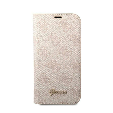 Guess 4G Metal Camera Outline Booktype Case - Etui iPhone 14 Pro (różowy) (GUBKP14LHG4SHP)