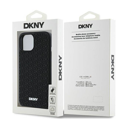 DKNY 3D Rubber Repeat Pattern - Etui iPhone 15 Plus (czarny) (DKHCP15M3DRPWK)