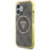 Guess IML Metal Glitter 4G Circle Triangle MagSafe - Etui do iPhone 16 (brązowy) (GUHMP16SHG4PRTGW)