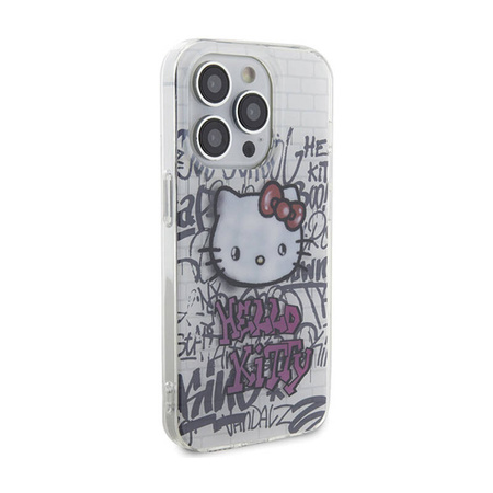 Hello Kitty IML Kitty On Bricks Graffiti - Etui iPhone 15 Pro Max (biały) (HKHCP15XHDGPHT)
