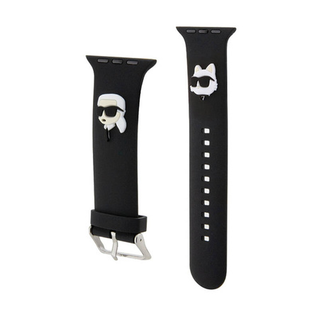 Karl Lagerfeld 3D Rubber Karl & Choupette Heads NFT - Pasek do Apple Watch 42/44/45/49 mm (czarny) (KLAWLSLKCNK)
