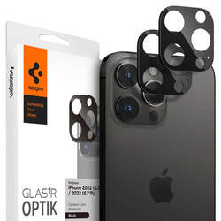 Spigen Optik.TR Camera Lens Protector 2-Pack - Szkło ochronne na obiektyw do iPhone 16 Pro / 16 Pro Max / 15 Pro / 15 Pro Max / 14 Pro / 14 Pro Max (Black) (AGL05273)