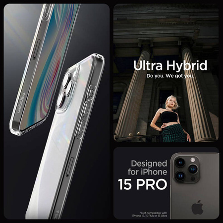 Spigen Ultra Hybrid - Etui do iPhone 15 Pro (Frost Clear) (ACS06708)