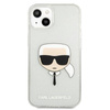 Karl Lagerfeld Karl's Head Glitter - Etui iPhone 13 mini (srebrny) (KLHCP13SKHTUGLS)