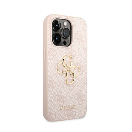 Guess 4G Big Metal Logo - Etui iPhone 15 Pro (różowy) (GUHCP15L4GMGPI)
