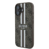 Guess 4G Printed Stripes MagSafe - Etui iPhone 16 Plus (brązowy) (GUHMP16MP4RPSW)
