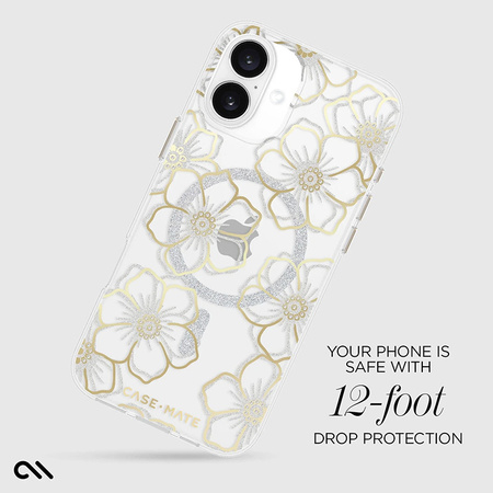 Case-Mate Floral Gems MagSafe - Etui iPhone 16 Plus (Gold) (CM054374)