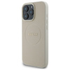 Guess Grained Ring MagSafe - Etui iPhone 16 Pro Max (beżowy) (GUHMP16XPGHSMME)