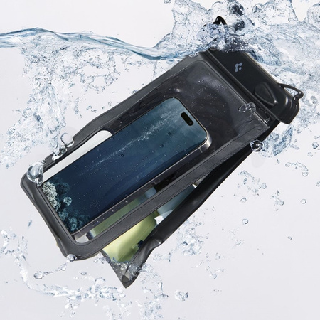 Spigen A603 Universal Waterproof Case - Etui wodoodporne do smartfonów do 6.9" (Black) (ACS09745)