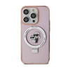 Karl Lagerfeld Ring Stand Karl & Choupette MagSafe - Etui iPhone 15 Pro (różowy) (KLHMP15LHMRSKCP)
