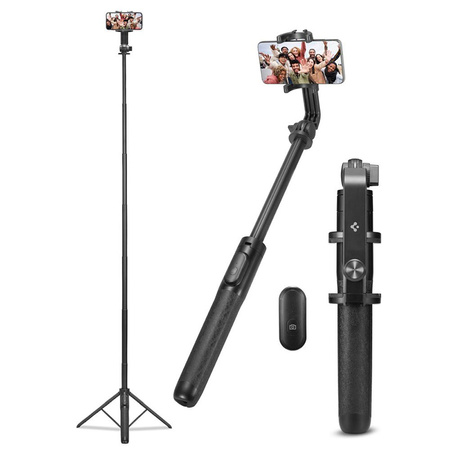 Spigen S560W Bluetooth Selfie Stick Tripod - Statyw na smartfon / uchwyt selfie stick (Czarny) (AMP05813)