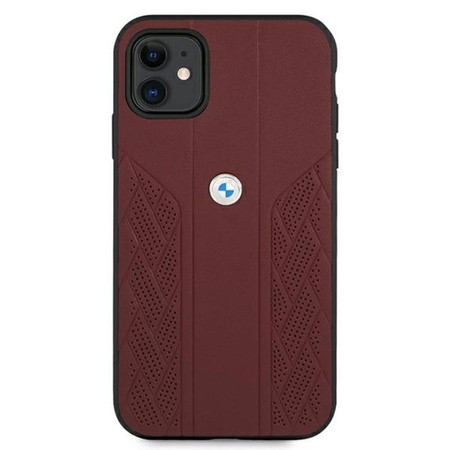 BMW Leather Curve Perforate HC - Etui iPhone 11 (czerwony) (BMHCN61RSPPR)