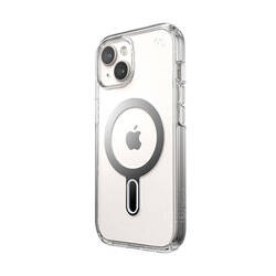 Speck Presidio Perfect-Clear ClickLock & Magsafe - Etui iPhone 15 / iPhone 14 / iPhone 13 (Clear / Chrome Finish / Serene Silver) (150441-3199)