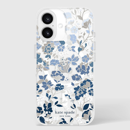 Kate Spade New York Protective Gems MagSafe - Etui iPhone 16 (Flowerbed Blue) (KS054338)