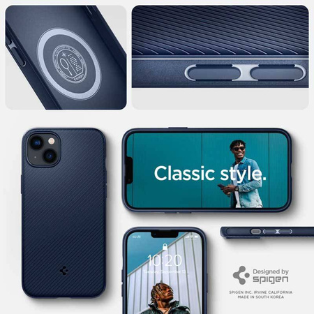 Spigen Mag Armor – Etui do iPhone 15 Plus / iPhone 14 Plus (Granatowy) (ACS04919)