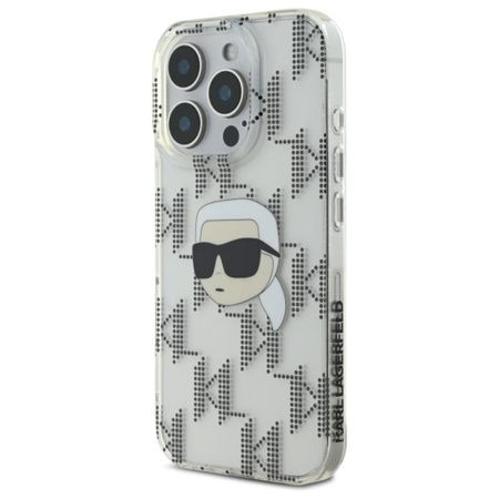Karl Lagerfeld IML Karl Head Electroplated - Etui  iPhone 16 Pro (przezroczysty) (KLHCP16LHKLPKHT)