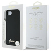 Guess Silicone Script Metal Logo MagSafe - Etui do iPhone 16e (czarny) (GUHMPSE4SMBSLK)