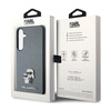 Karl Lagerfeld Saffiano Karl & Choupette Metal Pin - Etui Samsung Galaxy S24+ (szary) (KLHCS24MPSAKCMPG)