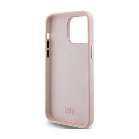 Karl Lagerfeld Silicone Choupette Metal Pin - Etui iPhone 15 Pro Max (różowy) (KLHCP15XSMHCNPP)