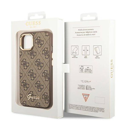 Guess 4G Metal Camera Outline Case – Etui iPhone 14 Plus (Brązowy) (GUHCP14MHG4SHW)