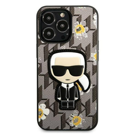 Karl Lagerfeld Iconic Karl Flower - Etui iPhone 13 Pro (szary) (KLHCP13LPMNFIK1)