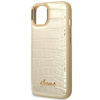 Guess Croco Collection – Etui iPhone 14 Plus (złoty) (GUHCP14MHGCRHD)