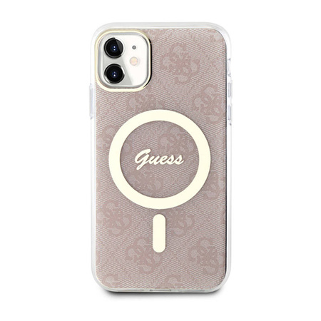 Guess 4G MagSafe - Etui iPhone 11 (Różowy) (GUHMN61H4STP)
