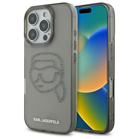Karl Lagerfeld IML Rhinestones Karl Head - Etui do iPhone 16 Pro Max (czarny) (KLHCP16XHKHDCELK)