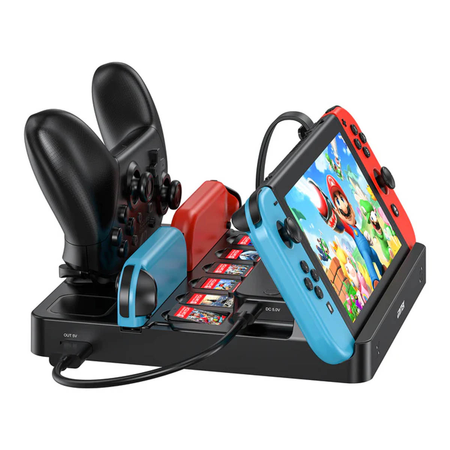 Unitek stacja ładująca Switch z przełącznikiem i czytnikiem kart do gier (G1005ABK01)