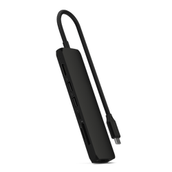 Satechi 7-in-1 USB-C Slim Multiport Adapter with Ethernet - adapter do urządzeń mobilnych (USB-C PD, 2x USB-A, HDMI 4K, Ethernet, czytnik kart micro/SD) (black) (ST-P7SK)