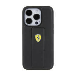 Ferrari Grip Stand Metal Logo - Etui iPhone 15 (czarny) (FEHCP15SGSPSIK)