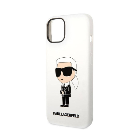 Karl Lagerfeld Silicone NFT Ikonik - Etui iPhone 14 Plus (biały) (KLHCP14MSNIKBCH)