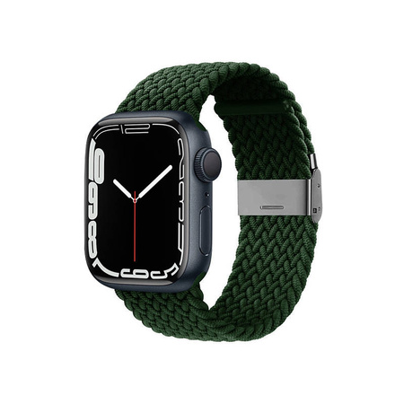 Crong Wave Band – Pleciony pasek do Apple Watch 44/45/46/49 mm (zielony) (CRG-44WAV-GRN)