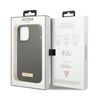Guess Silicone Logo Plate MagSafe - Etui iPhone 13 Pro Max (szary) (GUHMP13XSPLG)