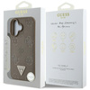 Guess Grained Hot Stamp Peony Triangle Logo MagSafe - Etui do iPhone 16 (brązowy) (GUHMP16SPGBTMW)