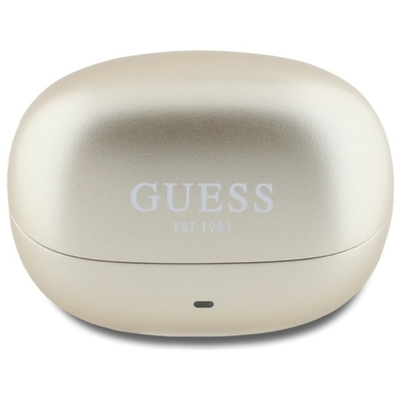 Guess Capsule Printed Logo - Słuchawki Bluetooth TWS ANC & ENC + etui ładujące (złoty) (GUTWST88MCTGD)