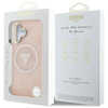 Guess IML Metal Glitter 4G Circle Triangle MagSafe - Etui do iPhone 16 (różowy) (GUHMP16SHG4PRTGP)
