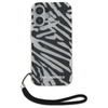 Karl Lagerfeld IML Zebra Pattern & Cord - Etui iPhone 16 (czarny) (KLHCP16SHZBPKCCK)