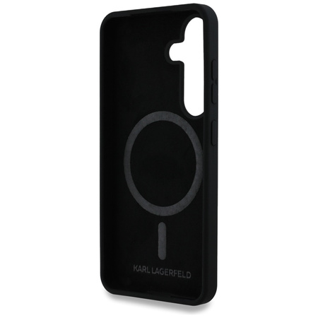 Karl Lagerfeld Silicone Double Heads And Circle MagSafe - Etui Samsung Galaxy S25 (czarny) (KLHMS25SSKCHTCK)