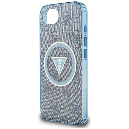 Guess IML Metal Glitter 4G Circle Triangle MagSafe - Etui do iPhone 16e (niebieski) (GUHMPSE4HG4PRTGB)