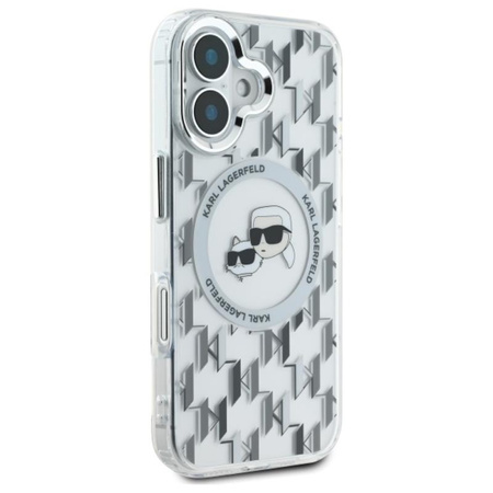 Karl Lagerfeld IML Monogram Karl & Choupette Head MagSafe - Etui iPhone 16 (przezroczysty) (KLHMP16SHMCKMHT)