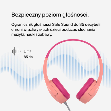 Belkin Słuchawki dla dzieci, nauszne, różowe (AUD004BTPK)
